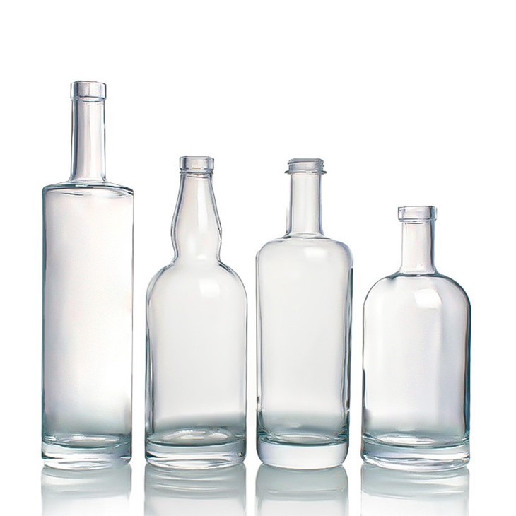 Round Shape Transparent Spirit Alcohol Liquor Bottle With Cork