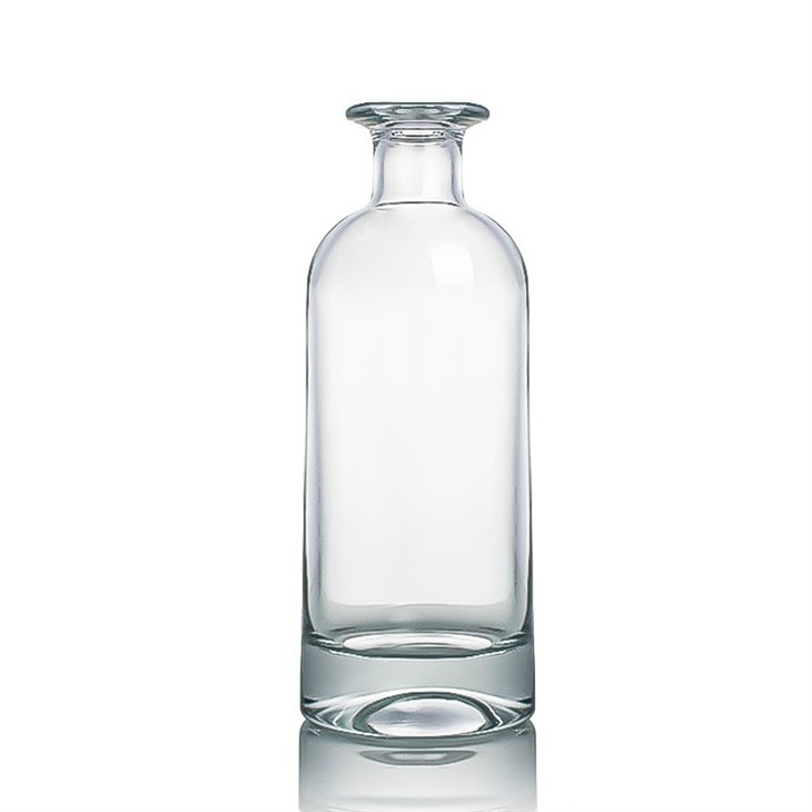 Round Shape Transparent Spirit Alcohol Liquor Bottle With Cork