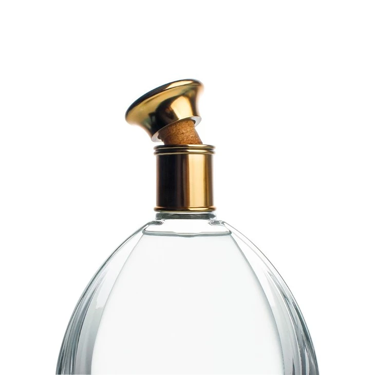 Elegant Gold-embossed Glass Liquor Bottle factory